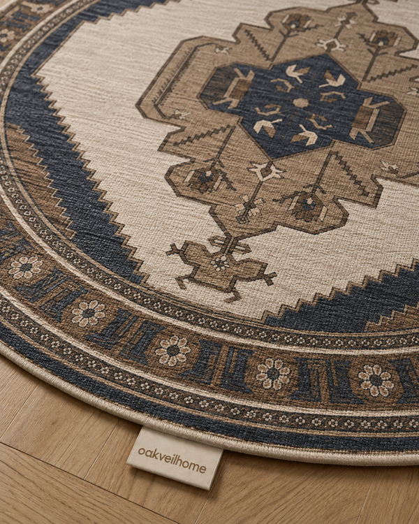 French Round Decorative Rug