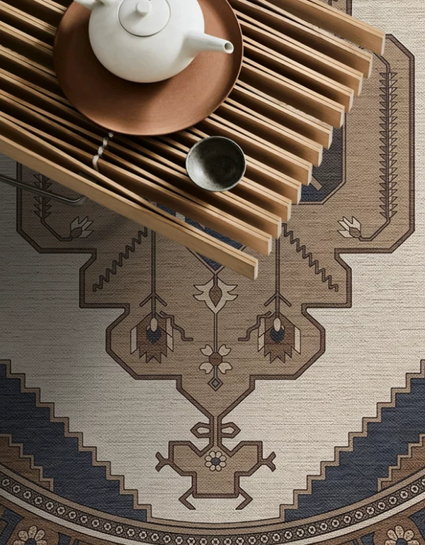 French Round Decorative Rug