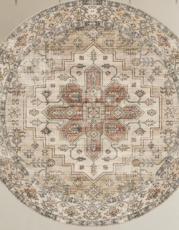 Round Persian Accent Rug
