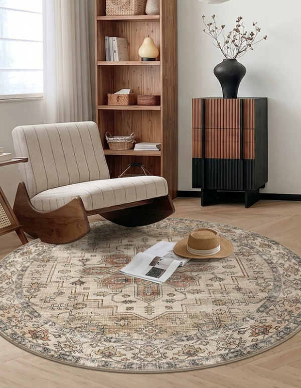 Round Persian Accent Rug